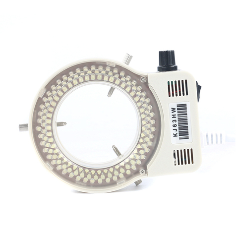 Lampe d'éclairage annulaire réglable 144 LED Microscope trinoculaire vidéo loupe d'objectif 110V 220V pour l'industrie ► Photo 1/4