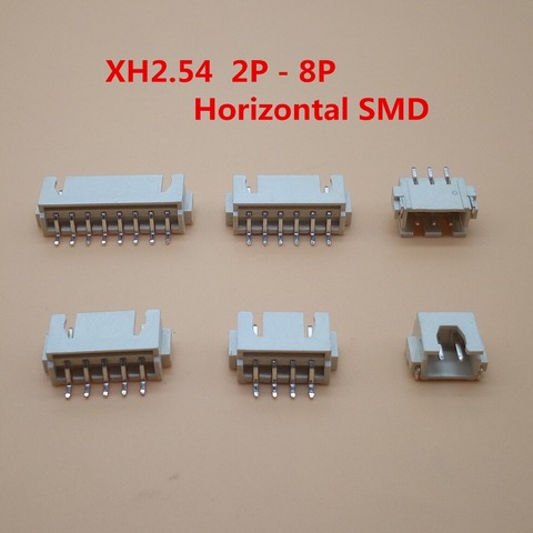 Connecteur d'espacement XH de 2.54mm, 20 pièces, pour SMD, prise horizontale 2P/3P/4P/5P/6P/8P, 2.54mm, connecteur de Patch ► Photo 1/3