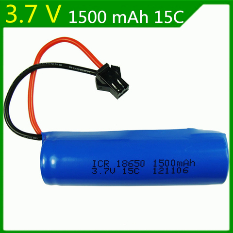 3.7V 1500mAh 18650 Li-ion batterie + chargeur pour télécommande hélicoptère avions voiture bateau pistolet jouet 18650 3.7v batterie SM plug ► Photo 1/2