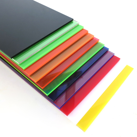 Feuille de plexiglas acrylique en plastique taille 10cmx20cmx2.3mm feuille de modèle coloré pour bricolage à la main ► Photo 1/5
