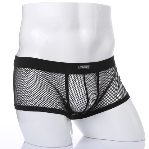 Maille Boxer Shorts hommes Sexy sous-vêtements Ultra-minces sous-vêtements transparents caleçons cuecas homem mâle respirant culotte confortable ► Photo 1/6