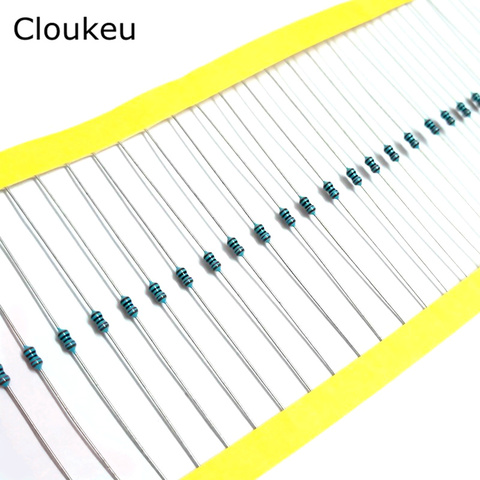 Résistances à film métallique 100 W, 1% pièces, 1/8w 0.125 1/2.2/3.3/4.7/5.6/8.2/10/22/33/47/56/82/100/220/330/390/430/510/680/910 Ohm ► Photo 1/3