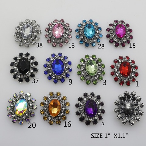 Lot de 10 boutons Vintage en strass de 1x1.1 pouces, accessoires de bricolage pour décoration de mariage ► Photo 1/4