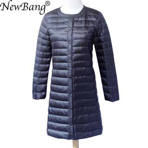 NewBang marque doudoune femme Long canard doudoune femmes léger chaud Linner mince Portable simple boutonnage manteau ► Photo 1/6