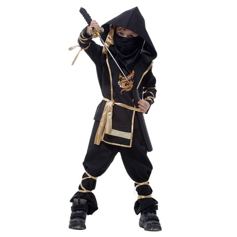 Costumes de Ninja pour enfants, Cosplay, fête d'anniversaire, Halloween, garçons et filles, guerrier furtif d'halloween, tueur ► Photo 1/6