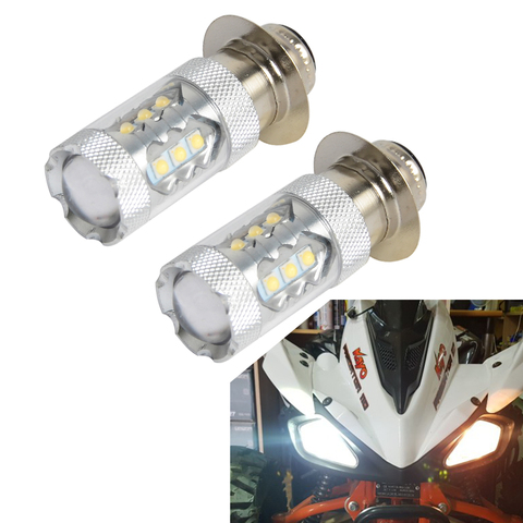 2 pièces 80W Super blanc ampoules de phares LED mise à niveau pour Yamaha vtt YFM350 400 450 660 700 Raptor Blaster 200 Banshee 350 ATV Luces ► Photo 1/6