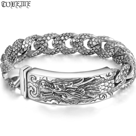 Bracelet Dragon en argent Sterling 925 pour homme, Bracelet Vintage, fabriqué à la main, en véritable argent pur, fabriqué à la main, provenant de thaïlande ► Photo 1/1