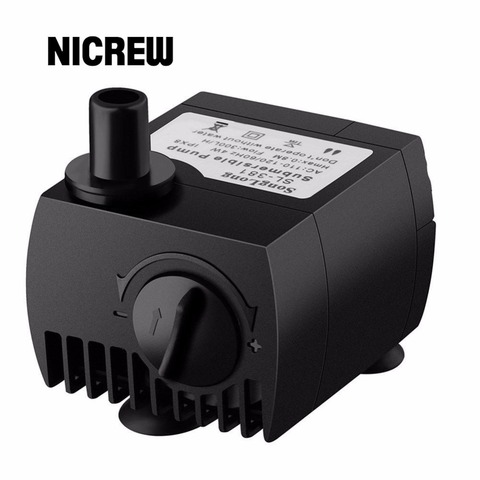 Nicrew Submersible Pompe À Eau Pour Aquarium Étang Fish Tank Fontaine Pompe À Eau Pompe Hydroponique avec 1.4 M Cordon D'alimentation ► Photo 1/6