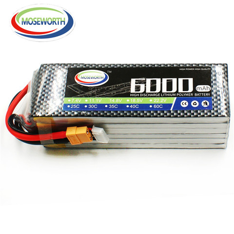 6S RC Drone LiPo batterie 22.2V 6000mAh 60C pour RC modèle Aircrft avion hélicoptère Drone voiture AKKU 6S jouets Batteries 22.2V LiPo ► Photo 1/6