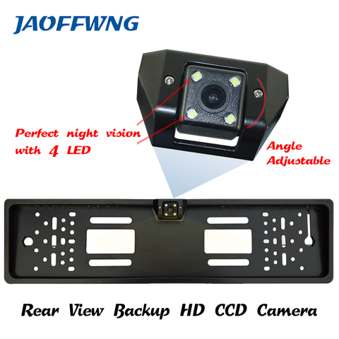 Caméra de recul universelle pour CCD HD, pour voiture, cadre de plaque d'immatriculation européenne, vision nocturne avec caméra LED ► Photo 1/6