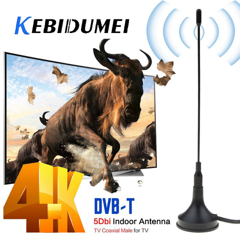 Kebidumei – Mini antenne numérique intérieure pour télévision, DVB-T2, 5dbi, pour DVB-T, HDTV, facile à installer ► Photo 1/6