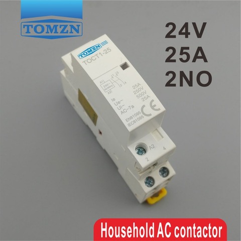 TOCT1-contact modulaire pour rail Din 2P 25a, 24V 50/60HZ, ac domestique 2NO ou 1NO 1NC ► Photo 1/5