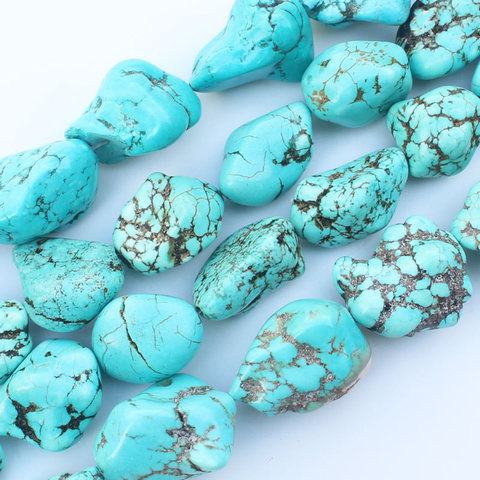 Perles Turquoises naturelles de 4-12/10-30mm ,15 pouces, pour la fabrication de bijoux, nous fournissons un mélange de vente en gros pour tous les articles! ► Photo 1/5