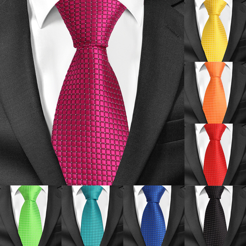 Cravate à carreaux pour hommes 8cm de largeur | Classique, cravate à rayures bleues, pour mariage d'affaires ► Photo 1/6