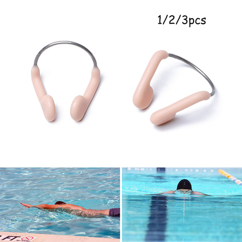 Pince-nez de fil d'acier de Silicone souple antidérapant Durable pour la natation accessoires de natation de couleur de peau de pince-nez de Sports nautiques de plongée ► Photo 1/6