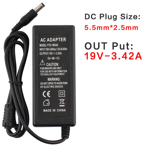 Adaptateur universel 19 V 3,42 a, alimentation électrique pour ordinateur portable, adaptateur ca, alimentation 19 V DC 19 V, prise EU US ► Photo 1/6