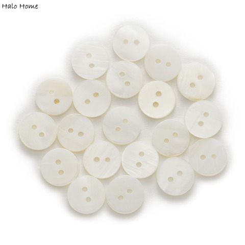 Coquille 20 pièces 2 trous blanc boutons ronds décor à la maison couture Scrapbooking vêtements 10-18mm en option ► Photo 1/3
