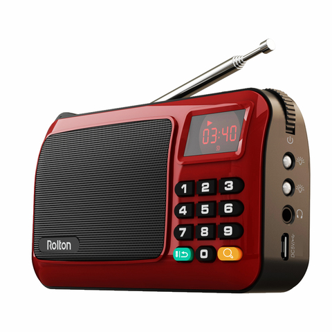 Rolton W405 Mini-haut-parleur FM Portable lecteur de musique carte TF USB pour PC iPod téléphone avec affichage de LED ► Photo 1/6