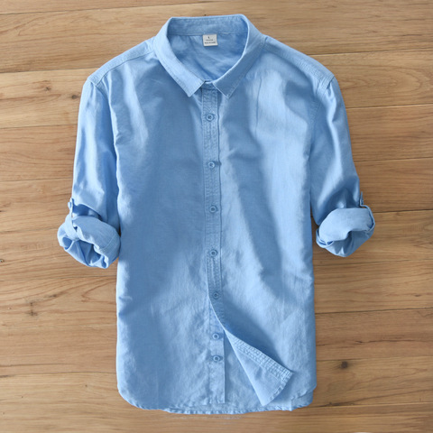 Chemise à manches longues pour homme, en lin multicolore, de haute qualité, printemps été ► Photo 1/5