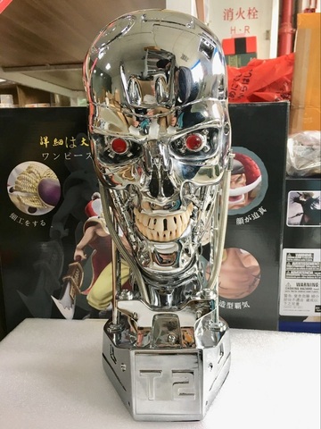 Réplique de figurine en résine 1:1 T800 T2, Terminator de crâne, taille de levage du buste, modèle de jouet de Collection, cadeau, yeux ► Photo 1/6