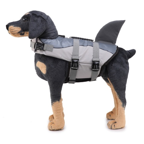 Oxford – maillot de bain en forme de requin pour chien, gilet de sauvetage, respirant, pour petits, moyens et grands animaux de compagnie, été ► Photo 1/6