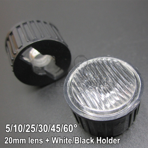 Lentille optique LED 100x20mm, 1W 3W 5W, Angle de support de lentille blanc/noir 5 10 25 30 45 60 degrés pour ampoules LED, bricolage ► Photo 1/6