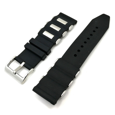 Bracelet de rechange pour montre, en Silicone, métal noir, 20mm, 22mm, 24mm, 26mm ► Photo 1/1