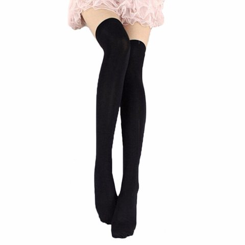 Bas cuisse haute pour femmes, chaussettes extensibles, collants en velours, tendance ► Photo 1/6