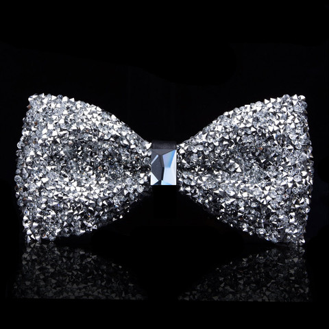 Nouveau arc cravate cristal bling papillon noeud pour hommes de mariage banquet fête club partie marié shinning ► Photo 1/6