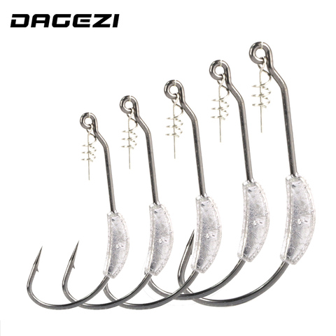 DAGEZI 5 taille/lot avec le fil de fer barbelé crochet de pêche hameçons Pesca carpe ver crochets 2G/2.5G/3G/5.25G/G7G ► Photo 1/1