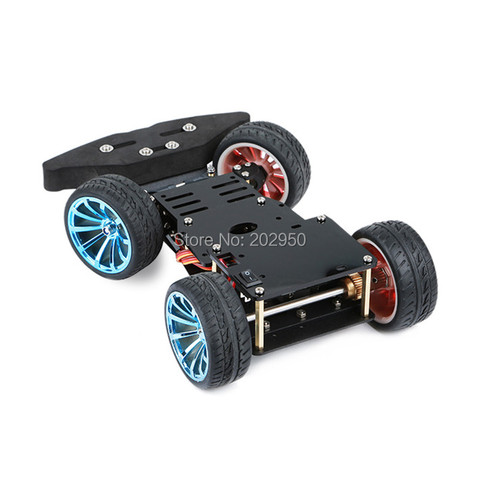 Châssis de voiture intelligente RC 4WD pour plate-forme Arduino avec MG996R, Kit de palier Servo d'engrenage en métal, commande d'engrenage de direction, bricolage, Robot à 4 roues ► Photo 1/6