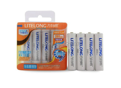 8 pcs/lot 3.2 V LiFePO4 AAA 10440 batterie Rechargeable au lithium 280 mAh 3 ans de garantie, pas le produit de capacité bon marché et faux ► Photo 1/1