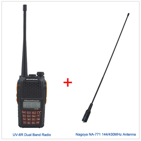 Baofeng – walkie-talkie Radio bidirectionnelle double bande, émetteur-récepteur FM avec oreillette et antenne UV-6R, 136-174MHz et 400-520MHz, NA-771 ► Photo 1/1