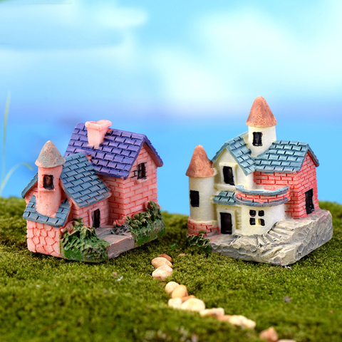 Mini Miniature en résine artificielle, ornement artisanal, pour la maison, petite maison, modèle mignon, bricolage ► Photo 1/6