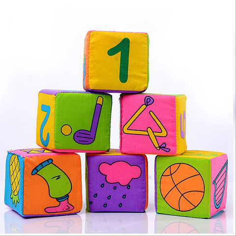Enfants Mobile Cube magique nouveau-né bébé jouets 0-12 mois hochet tissu blocs de construction poupée en peluche peluche doux Cubes éducatifs ► Photo 1/6