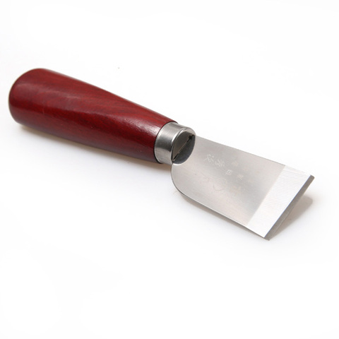 Couteau de coupe en acier inoxydable, artisanat du cuir, outil d'artisanat avec manche en bois, couteau de coupe de maroquinerie 35mm ► Photo 1/1