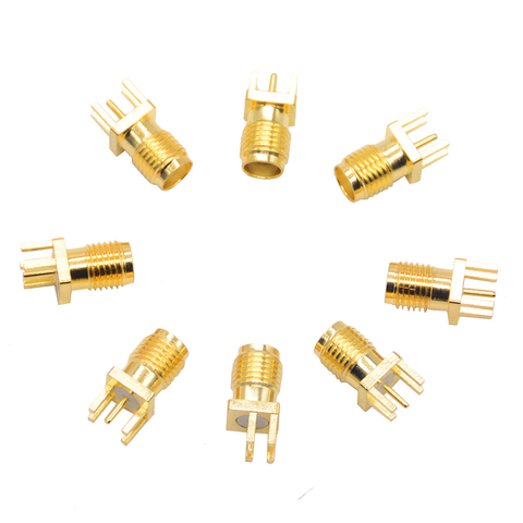 10 pièces 1.6mm SMA femelle Jack soudure écrou bord PCB pince montage droit plaqué or RF connecteur prise soudure ► Photo 1/4