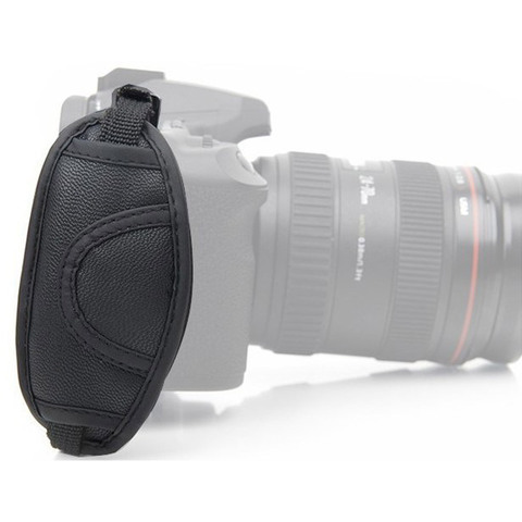 Dragonne en cuir pour appareil photo reflex numérique pour Nikon Canon (noir) ► Photo 1/4