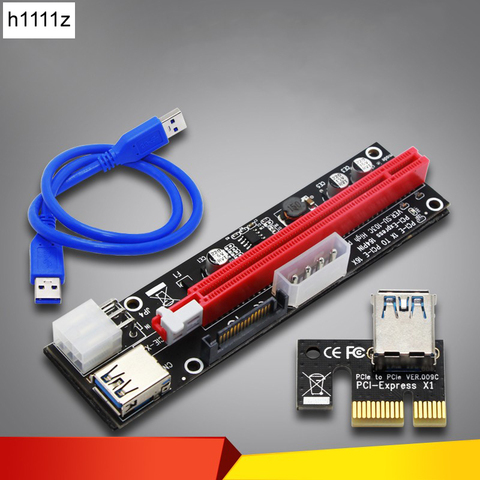 Carte Riser, 4 broches 6 broches SATA PCI Express, fente 16X, USB 3.0, PCIE 1x à 16x, pour Bitcoin BTC mineur ► Photo 1/6