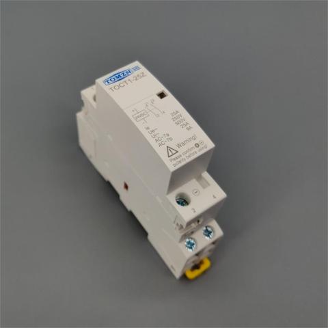 TOCT1 2P 25A cc 12V 24V bobine 220 V/230 V 50/60HZ Din rail ménage contacteur modulaire 2NO ► Photo 1/6