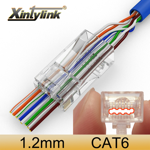 Xintylink-connecteur ethernet cat6, connecteur rj45, pour réseau, utp RJ 45 cat 6 non blindé, clé usb modulaire, cat5e ► Photo 1/6