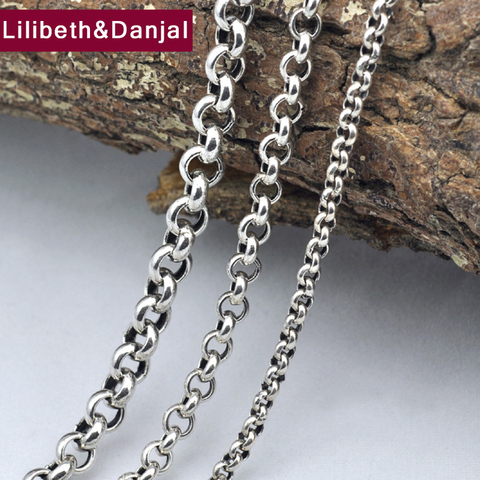 Collier en argent Sterling 100% 925 véritable, pendentif, longue chaîne épaisse, rétro, thaïlandais, cadeau pour hommes et femmes, X11 ► Photo 1/6