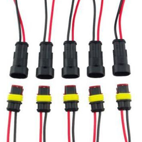 CHIZIYO-connecteur électrique étanche pour automobile, 5 pièces/lot, 2 broches, adaptateur avec fil AWG noir, haute qualité ► Photo 1/5