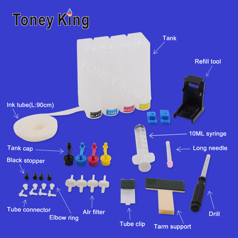 Toney King 4 couleurs CISS système d'alimentation en encre pour Canon PG 445 PIXMA MX494 MG2440 MG2540 MG 2440 2540 2940 2540S imprimante Ciss réservoir ► Photo 1/6