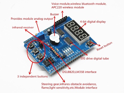 Kit d'extension multifonctionnel basé sur l'apprentissage pour arduino UNO r3 LENARDO mega 2560 bouclier ► Photo 1/5