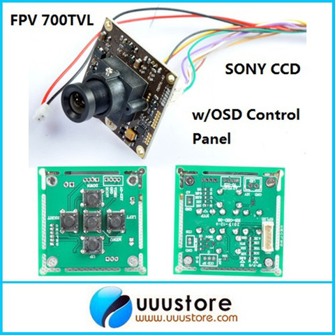 Mini caméra RC FPV 700TVL lignes 1/3 pouces Sony Super avait II CCD WDR, panneau de commande OSD, objectif 3.6mm pour RC FPV f450 quadcopter ► Photo 1/6