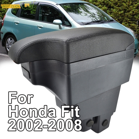 Modification accoudoir pour Honda Fit Jazz 2002 - 2008 contenu Central cuir noir 2006 2007 hayon ► Photo 1/6