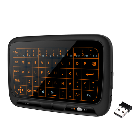 H18 + 2.4 ghz Sans Fil Rétro-Éclairage Clavier avec Grand Pavé Tactile Pavé Tactile Télécommande Airmouse pour Smart TV PS3 TV Box ► Photo 1/6