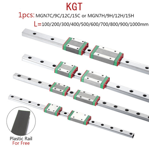 KGT – Rail linéaire et coulissant pour imprimante 3D, en miniature, chariot MGN avec guide en ligne, modèle MGN7 MGN12 MGN15 MGN9, longueur 100, 350, 400, 500 et 600 mm, 1 pièce ► Photo 1/6