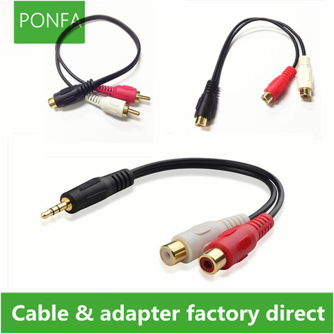 Câble séparateur vidéo/Audio or RCA prise mâle et femelle vers 2 adaptateur jack mâle et femelle Rca 0.25 m ► Photo 1/1
